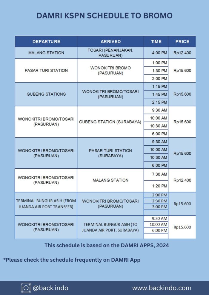 damri shuttle bus to bromo