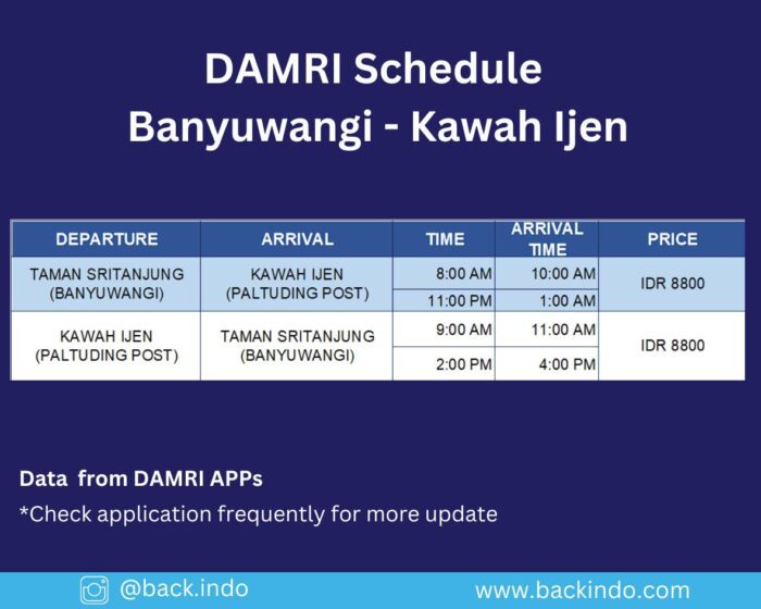 damri shuttle to kawah ijen