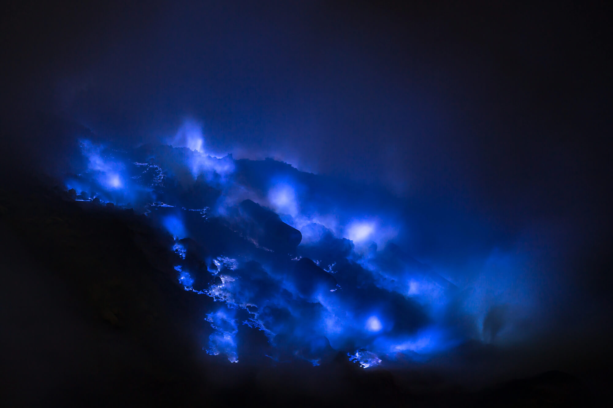 blue fire at kawah ijen