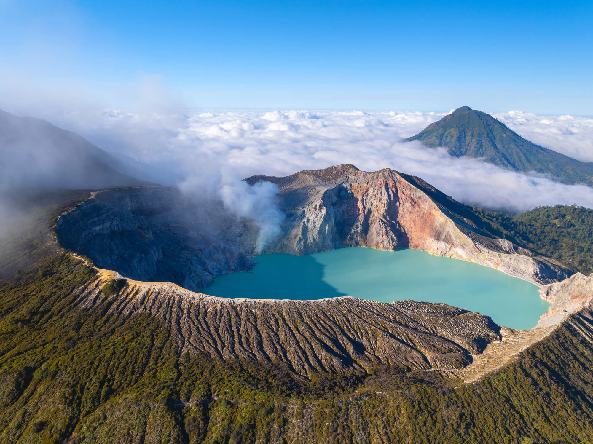 kawah ijen aerial view