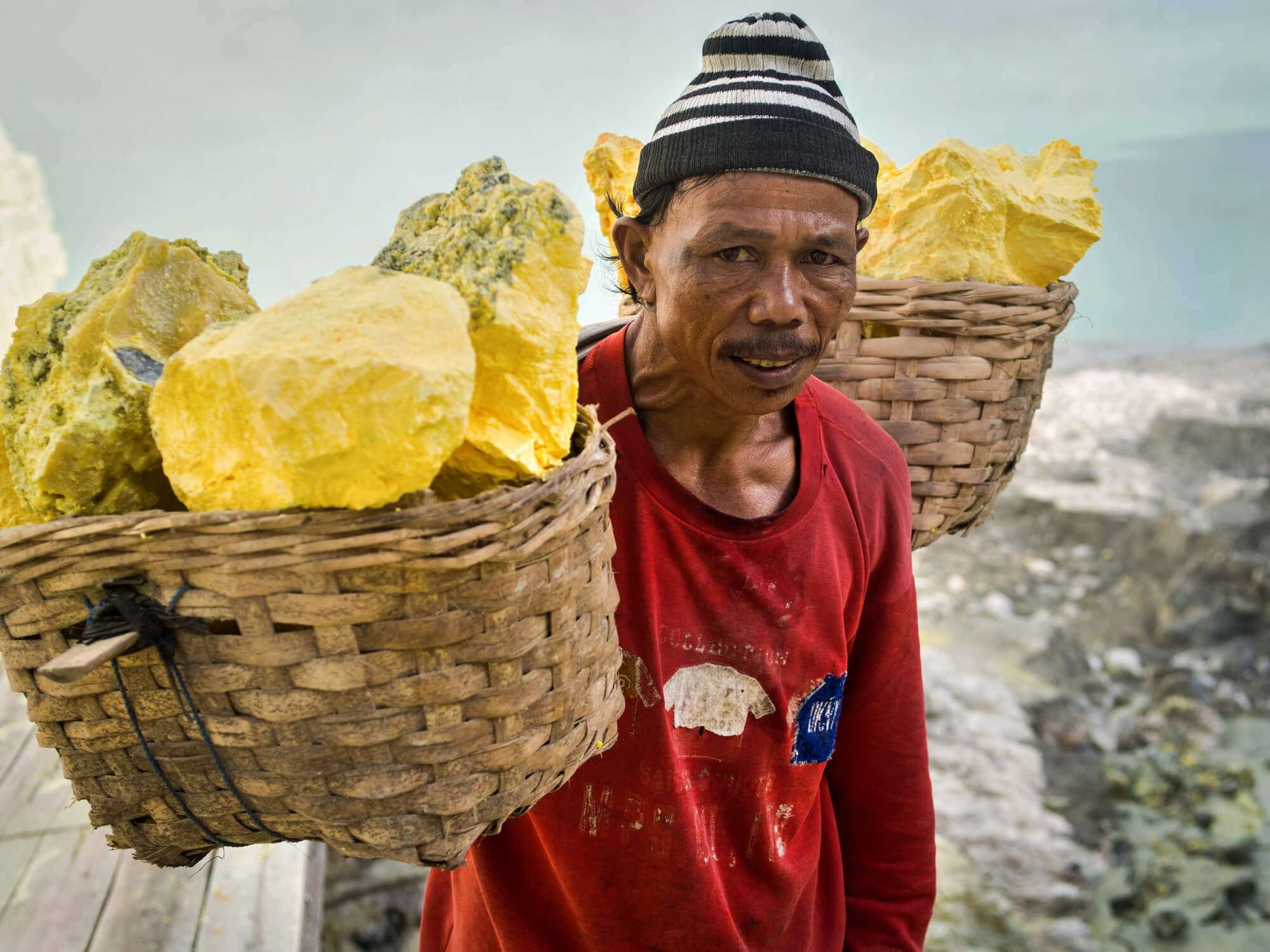 miners at kawah ijen