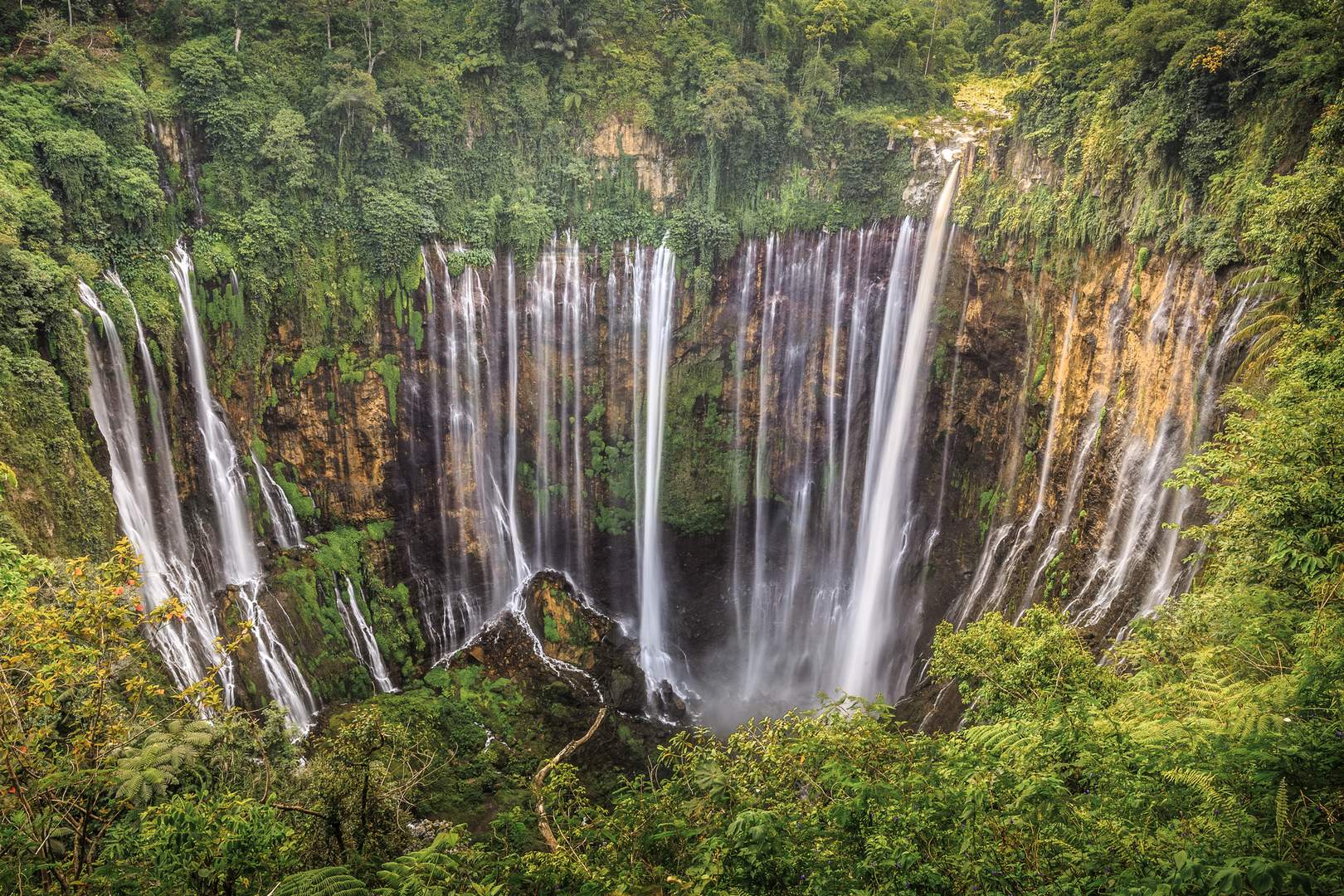 Tumpak Sewu or Coban Sewu waterfall in Malang.