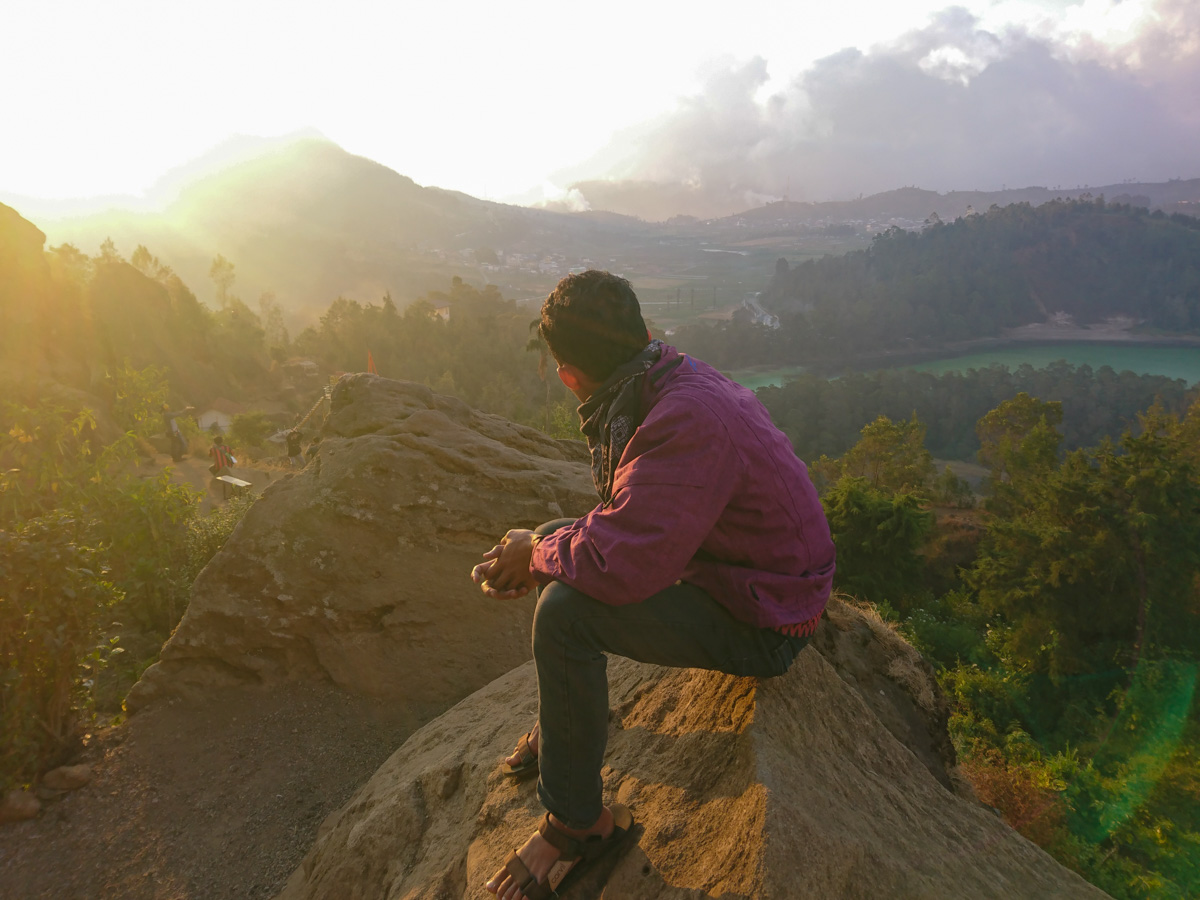 sunset at dieng